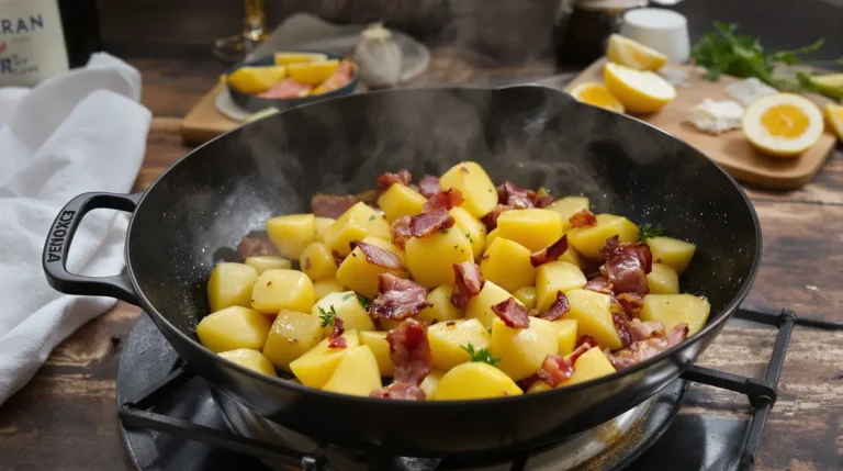 « Je la prépare en 10 minutes pour toute la famille » : ma poêlée poireaux-pommes-lardons ultra rapide et vraiment simple